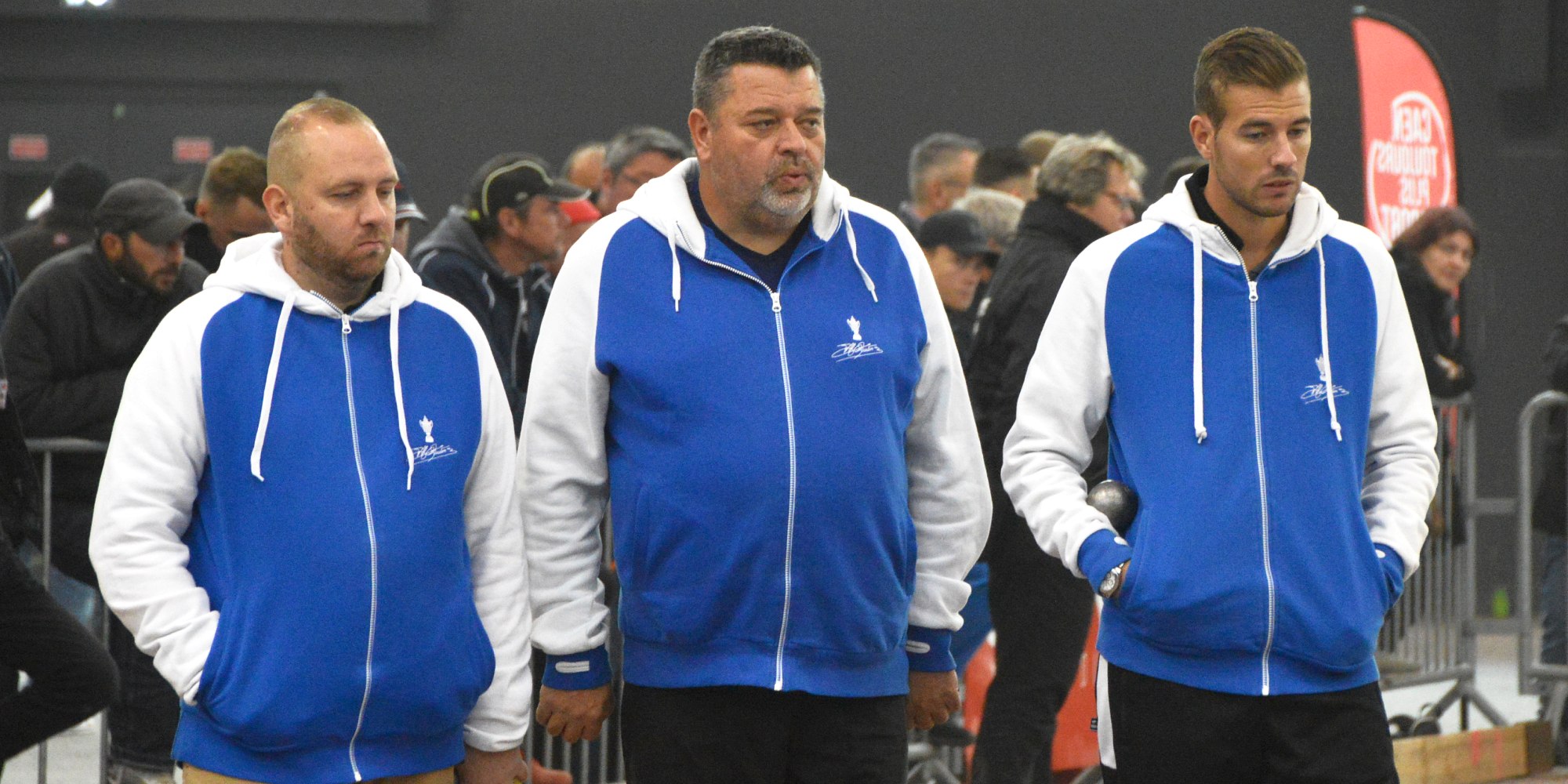 Team Rocher on the Petanque terrain at the National de la Ville de Caen